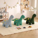 Sedia Poltrona per Bambini a Forma di Dinosauro 90x30x50 cm con Seduta Morbida Verde Scuro-4