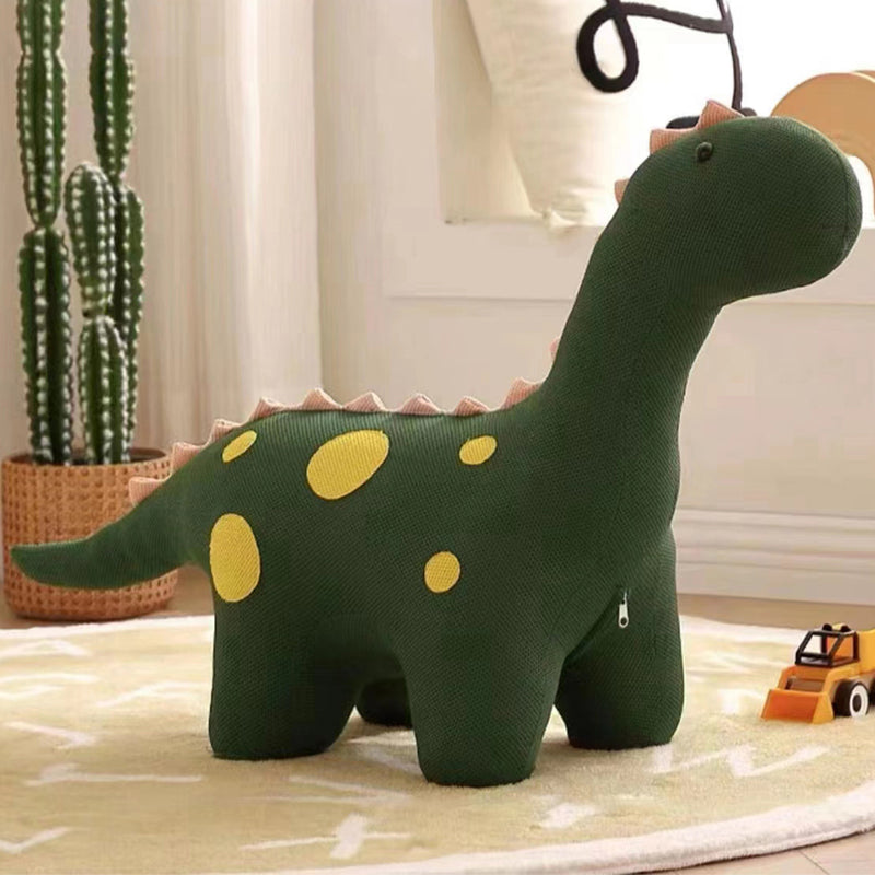 Sedia Poltrona per Bambini a Forma di Dinosauro 90x30x50 cm con Seduta Morbida Verde Scuro-5