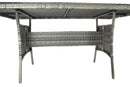 Tavolo da Giardino 160x80x74 cm in Rattan Sintetico Grigio-2