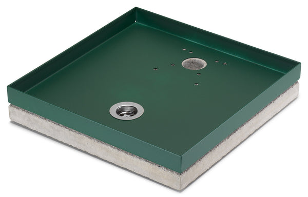 Base Portaciottolo per Fontane 40x40x8 cm in Metallo con Base in Cemento Belfer 42/BSE/10 Verde sconto