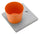 Base con Vaschetta per Fontane con Ghiera Piccola 40x40x5 cm in Cemento Belfer 42/BSE/4 Arancione