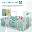 Box Recinto Attività per Bambini 154x154x62 cm in Plastica Verde-6