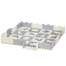 Tappeto Puzzle per Bambini 150x150x1,4 cm in EVA Bianco Grigio-1