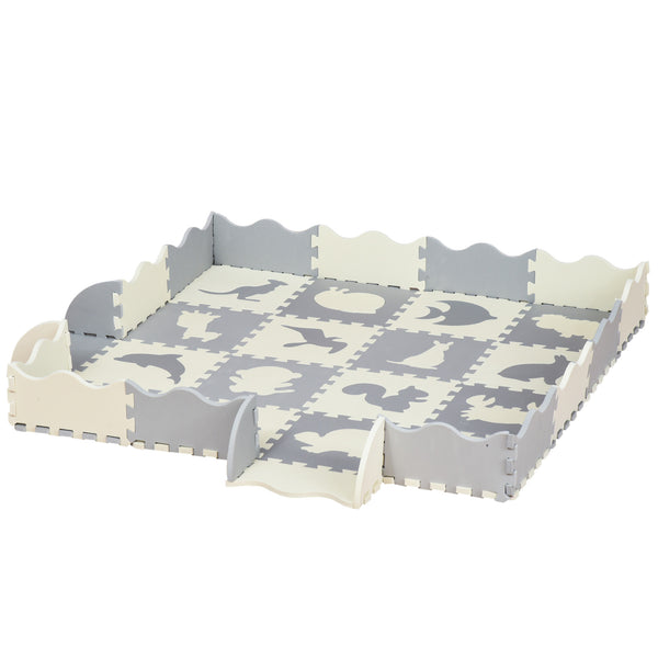 Tappeto Puzzle per Bambini 150x150x1,4 cm in EVA Bianco Grigio acquista
