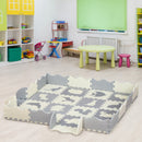 Tappeto Puzzle per Bambini 150x150x1,4 cm in EVA Bianco Grigio-2