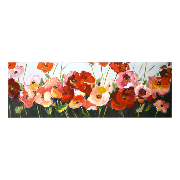 Quadro dipinto fiori cm 50x150x4 prezzo