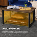 Tavolino da Caffè 100x60x50 cm  in MDF e Acciaio Nero-5