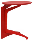 Tavolino Pieghevole da Salotto Ø53x63 cm in Legno Rosso-1