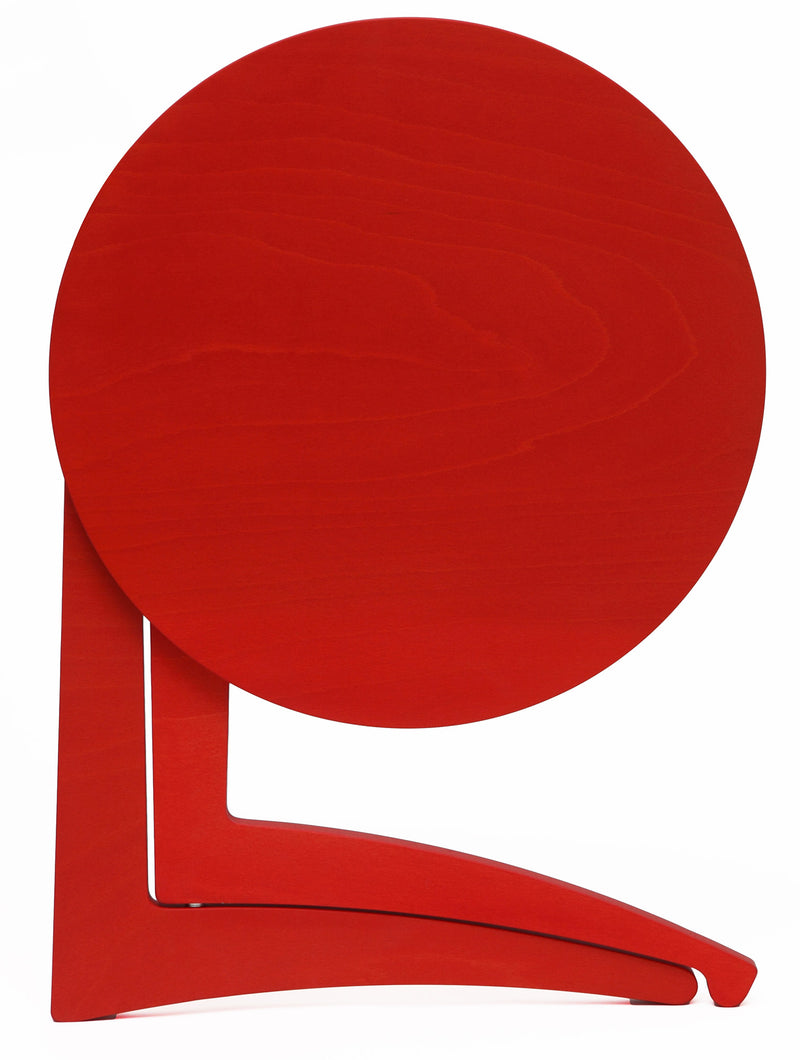 Tavolino Pieghevole da Salotto Ø53x63 cm in Legno Rosso-2