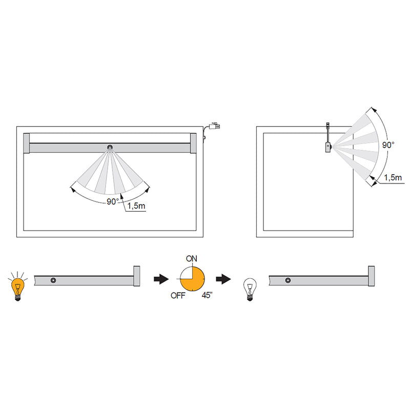 Barra Appendiabili per Armadio 55,8-70,8 cm 12V con LED Bianco Naturale e Sensore di Movimento Emuca-4