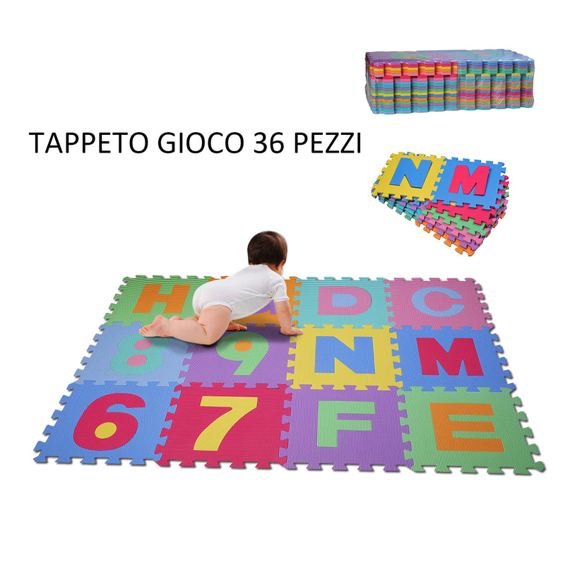Tappeto Puzzle Gioco Bambini 36 Pezzi - 26 Lettere dell'Alfabeto e Numeri da 0-9 -4