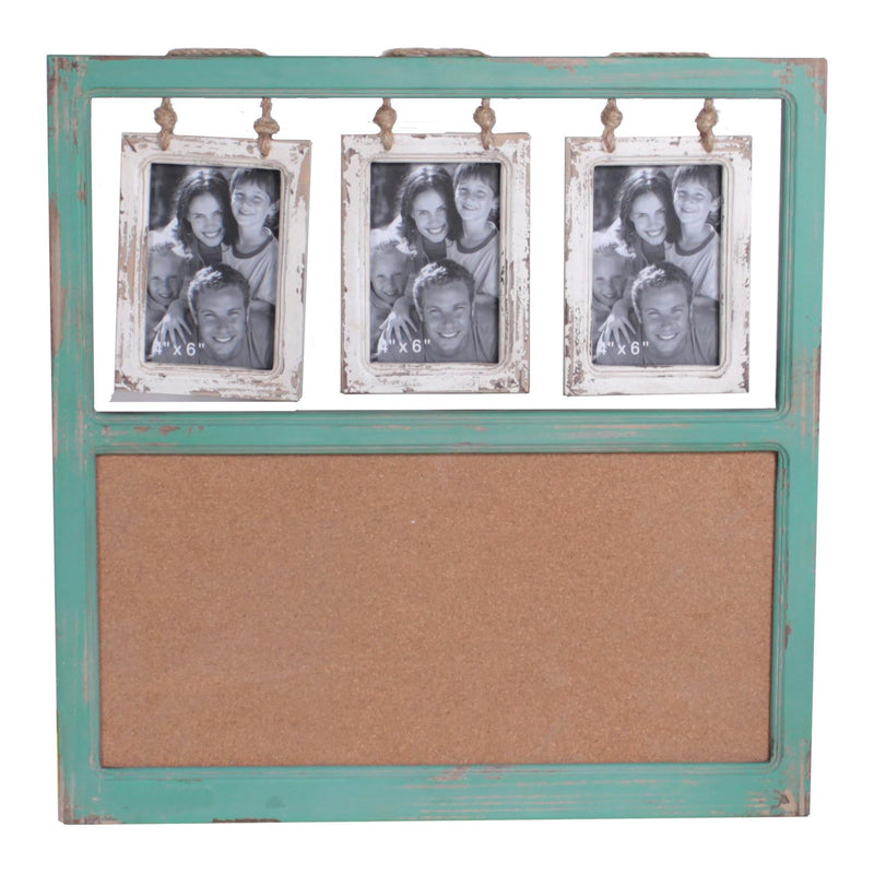 Portafoto muro in legno rettangolare multiplo 3p cm 54x2,5xh55-1
