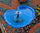 Laghetto Artificiale da Giardino 110x78x28 cm in Polietilene 90 Litri Azzurro