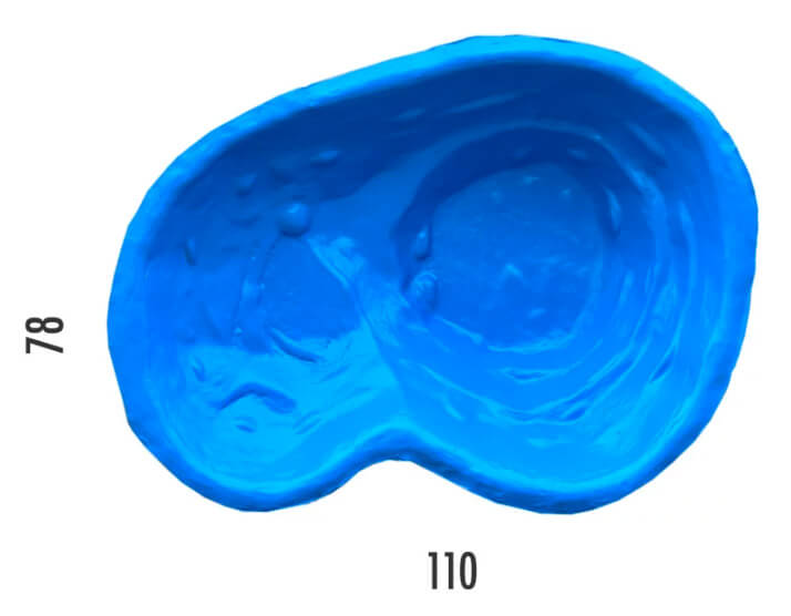 Laghetto Artificiale da Giardino Termoformato 110x78x28 cm in Polietilene 120 Litri Azzurro-3