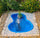Laghetto Artificiale da Giardino 136x100x34 cm in Polietilene 220 Litri Azzurro