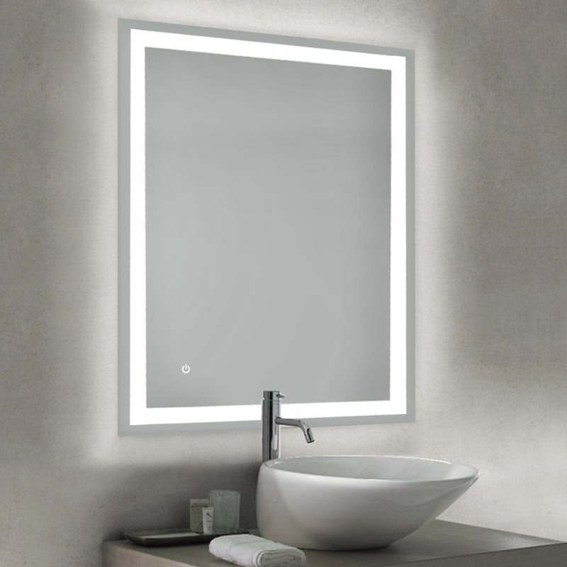 Specchio da Bagno Hercules con Illuminazione Led Frontale e Decorativa Alluminio e Vetro Emuca-4