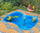 Laghetto Artificiale da Giardino 178x125x45 cm in Polietilene 610 Litri Azzurro
