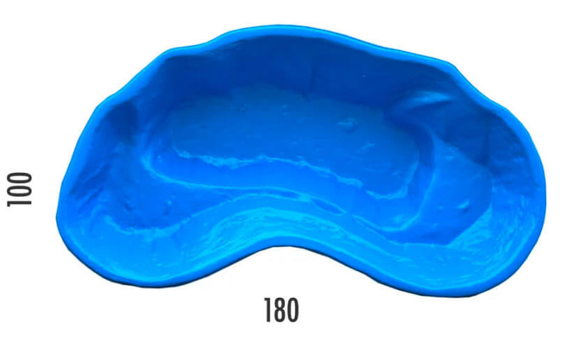 Laghetto Artificiale da Giardino Termoformato 185x115x36 cm in Polietilene 270 Litri Azzurro-2