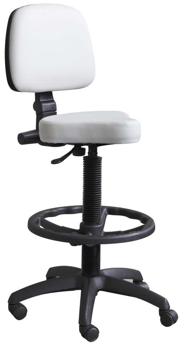 prezzo Sgabello per Operatore con Schienale e Poggiapiedi Nasti Bianco