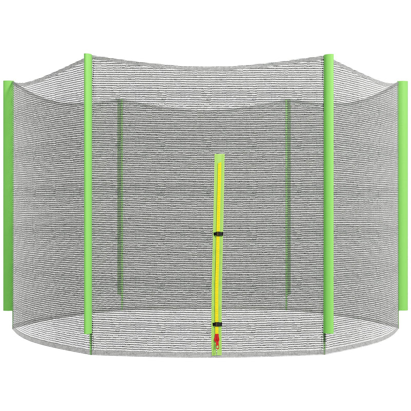 Rete di Protezione per Trampolini a 6 Pali con Ingresso con Cerniera Ø244x180 cm in PE Nero e Verde-1