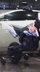 Moto Elettrica per Bambini 12V con Licenza Aprilia Motocross RX125 Bianco