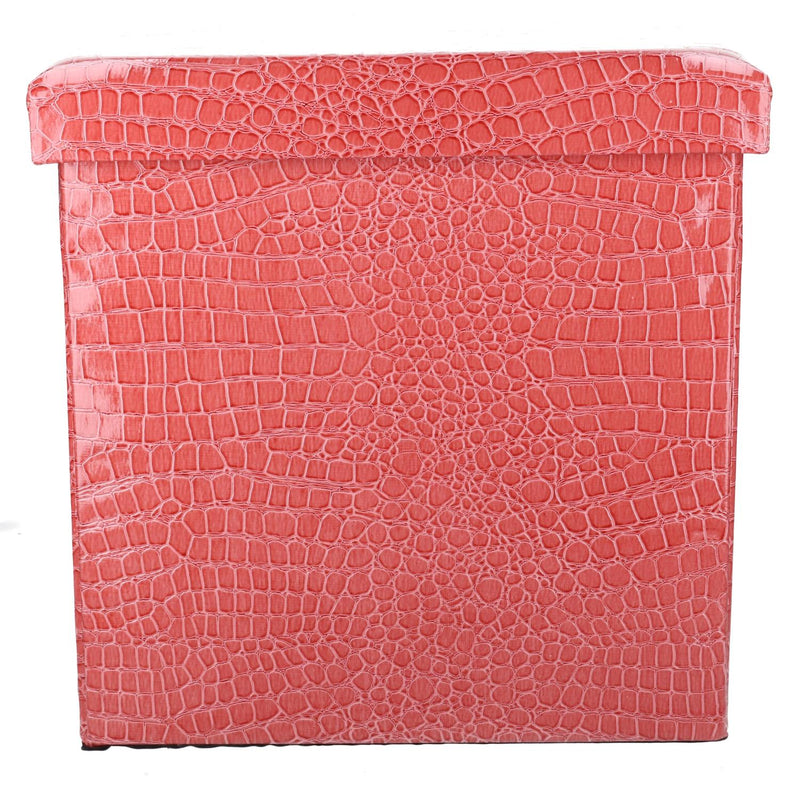 Pouf Contenitore 30x30xh30 cm in Similpelle Rosa-2