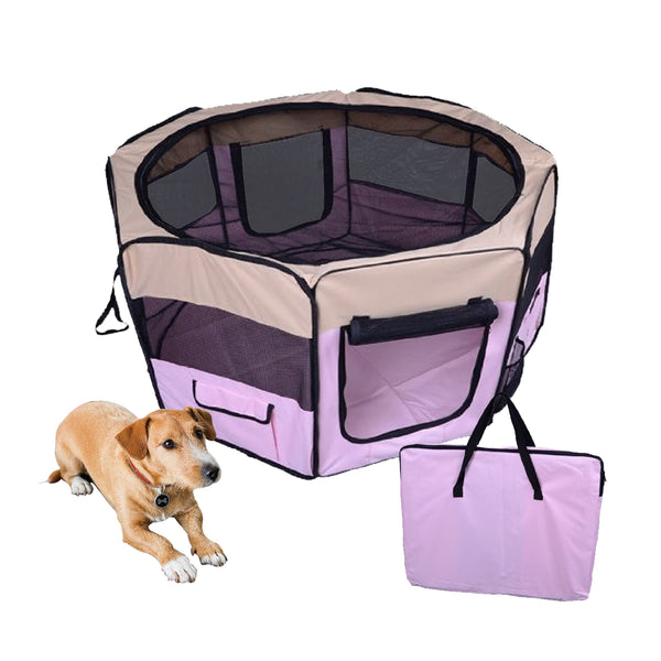 online Box per Animali Cani Gatto Recinzione per Cuccioli Cuccia 114x114x58 cm Rosa