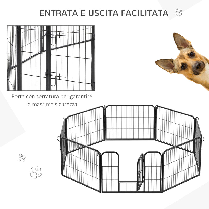 Recinto per Cani Gatti Cuccioli Roditori 8pz 80x60 cm -4