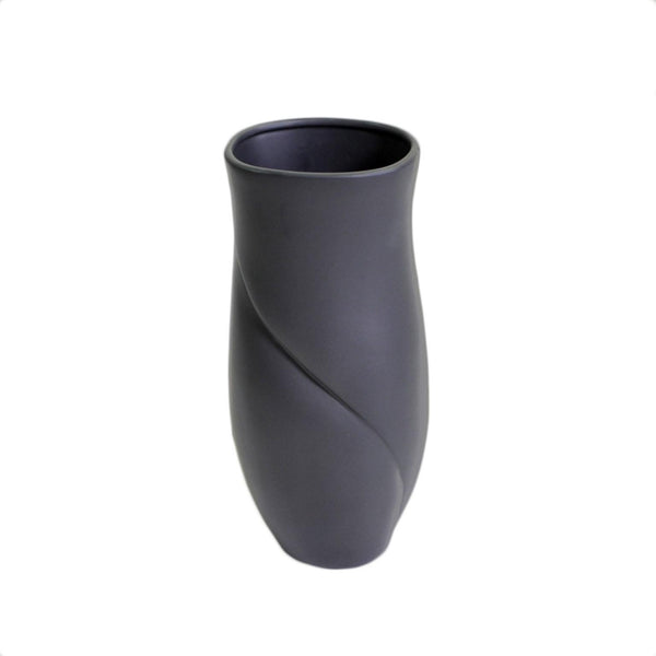 sconto Vaso ceramica petalo nero opaco cm 17x16xh36,5