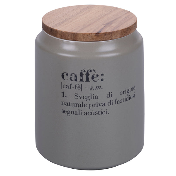 acquista Barattolo Caffè con coperchio bamboo 800 ml in Gres VdE Tivoli 1996 Grigio