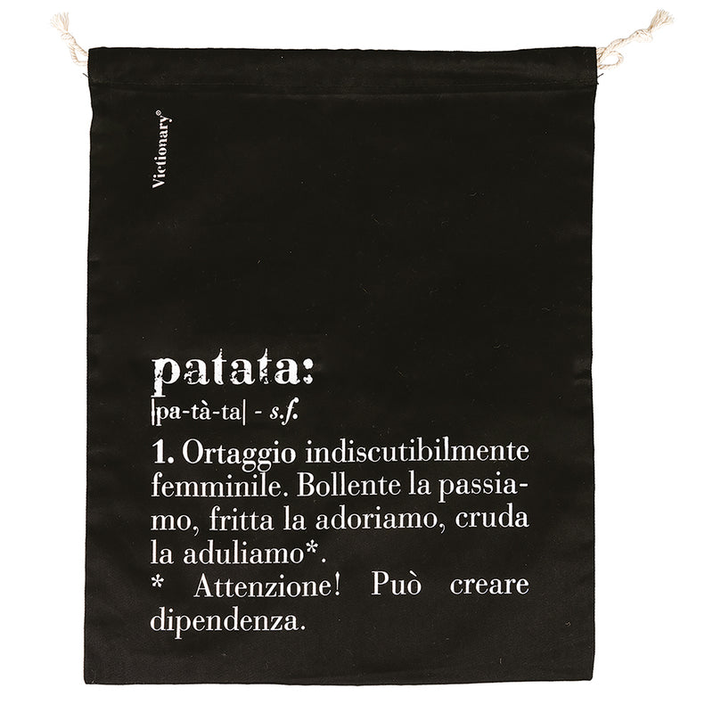 Sacchetto potato/patata 40x30 cm in Cotone Villa D’este Home Tivoli Nero-1