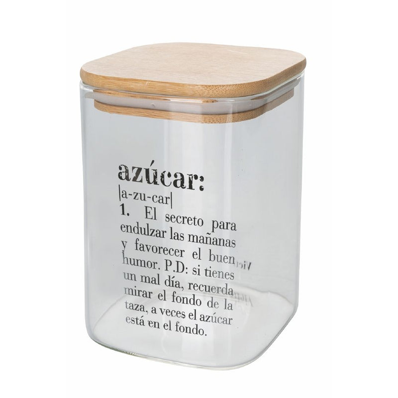 Barattolo Zucchero con scritta "azucar" 1 Litro in Vetro Villa D’este Home Tivoli Spagnolo-1