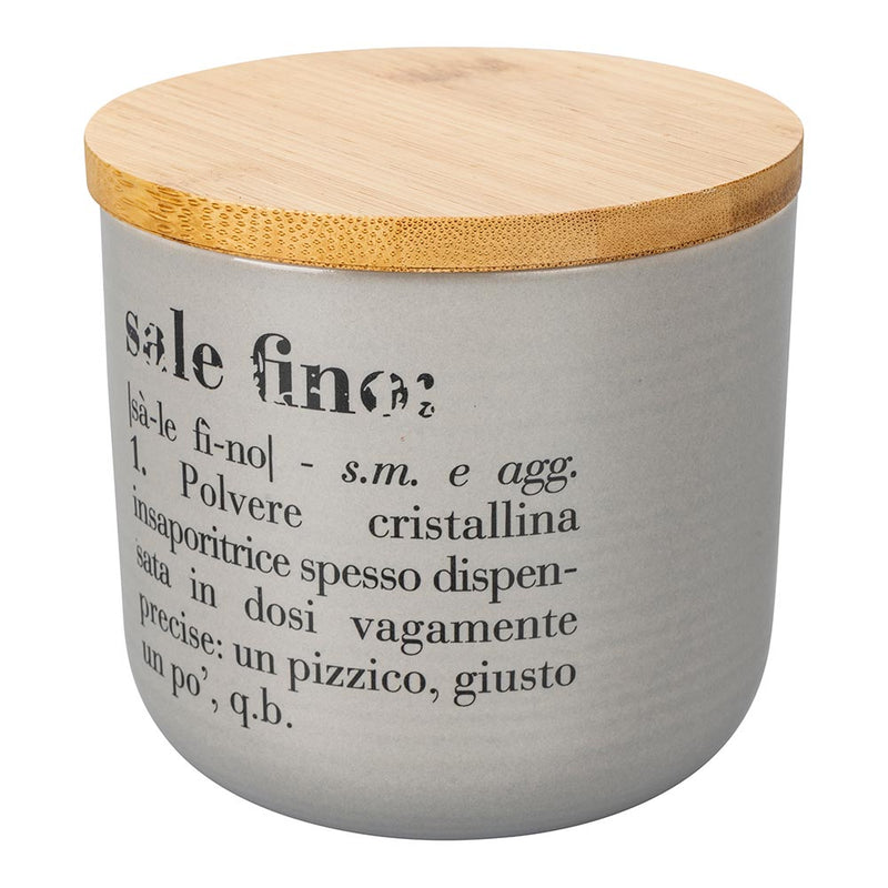 Barattolo Sale Fino 500 ml in New Bone China Villa D’este Home Tivoli Grigio-2