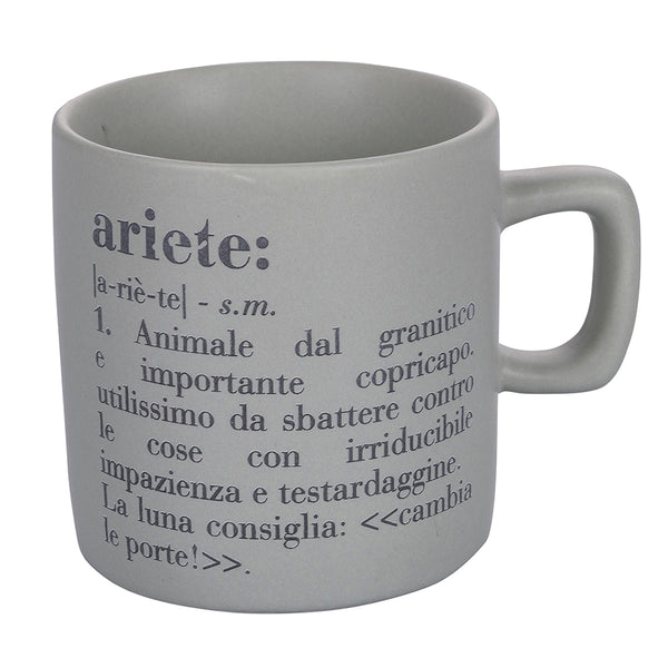 Tazzina Caffè Zodiaco "ariete" Ø6x6,5 cm in Bone China VdE Tivoli 1996 Grigio online