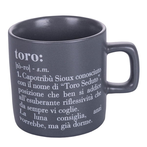 prezzo Tazzina Caffè Zodiaco "toro" Ø6x6,5 cm in Bone China VdE Tivoli 1996 Grigio Scuro