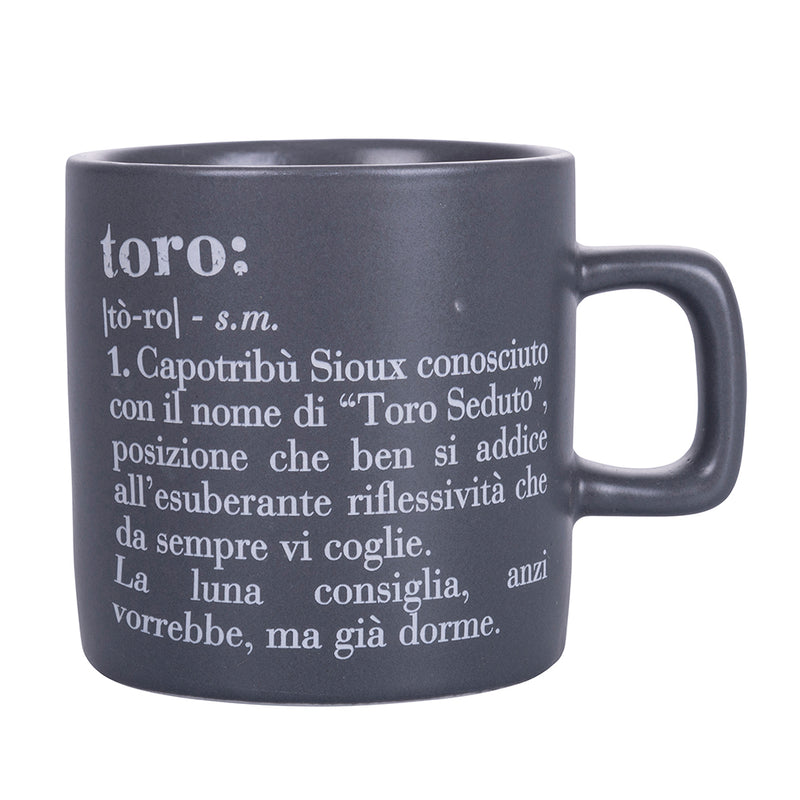 Tazzina Caffè Zodiaco "toro" Ø6x6,5 cm in Bone China Villa D’este Home Tivoli Grigio Scuro-2