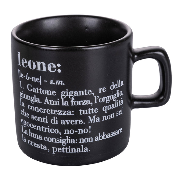 Tazzina Caffè Zodiaco "leone" Ø6x6,5 cm in Bone China VdE Tivoli 1996 Nero prezzo