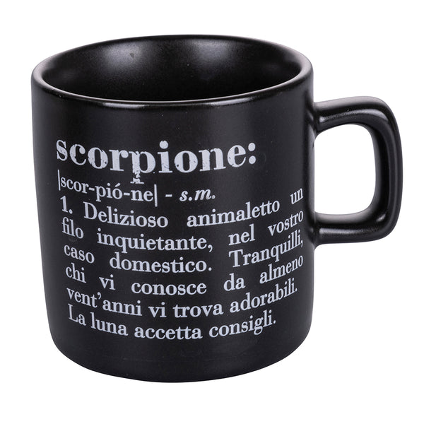 Tazzina Caffè Zodiaco "scorpione" Ø6x6,5 cm in Bone China VdE Tivoli 1996 Nero sconto