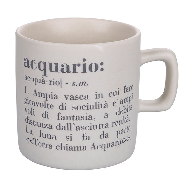 online Tazzina Caffè Zodiaco "acquario" Ø6x6,5 cm in Bone China VdE Tivoli 1996 Bianco