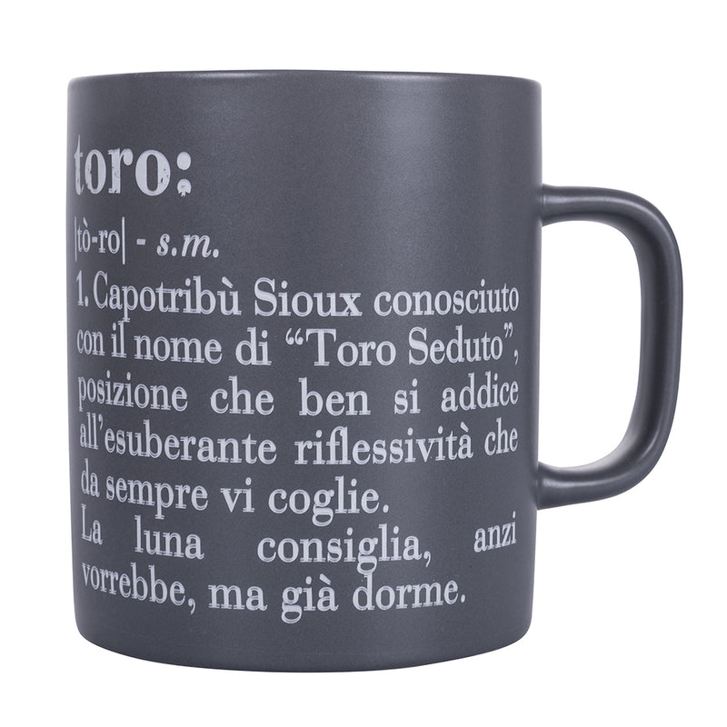 Tazza Zodiaco "toro" Ø8x10 cm in Bone China Villa D’este Home Tivoli Grigio Scuro-1