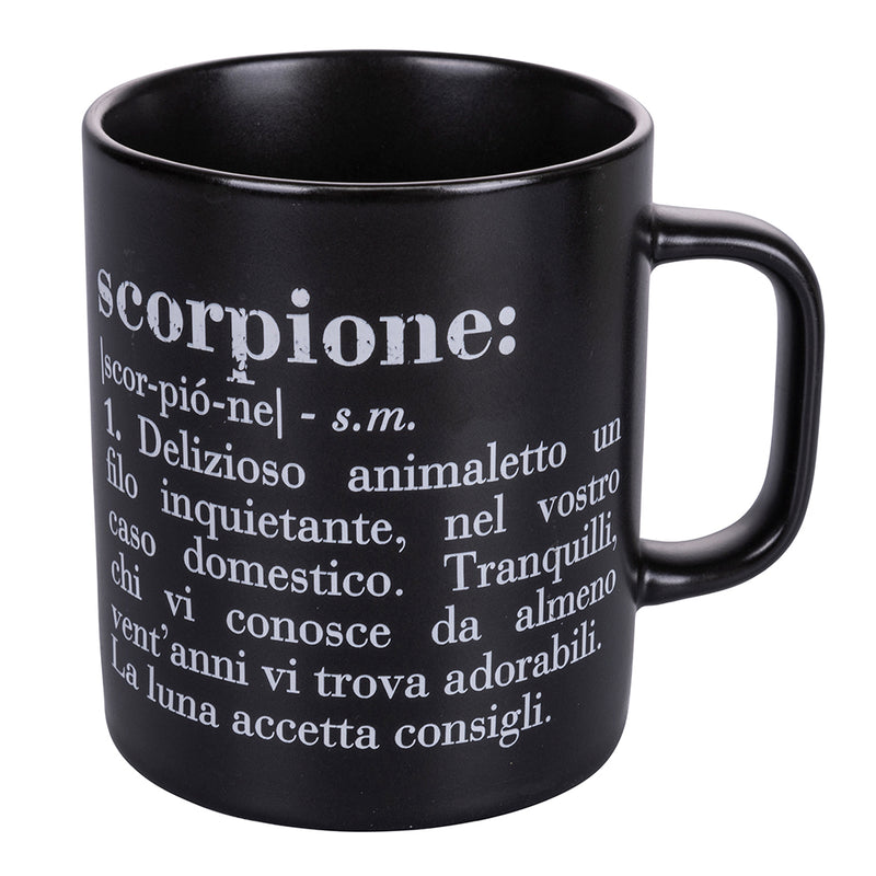 Tazza Zodiaco "scorpione" Ø8x10 cm in Bone China Villa D’este Home Tivoli Nero-2