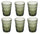 Set 6 Bicchieri Acqua Nobilis in Vetro VdE Tivoli 1996 Verde scuro