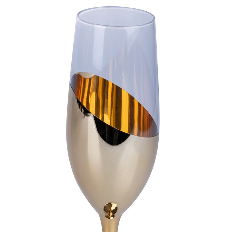 Set 4 Bicchieri da Champagne Chic Flûte in Vetro VdE Tivoli 1996 4 Colori Differenti-10