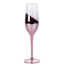 Set 6 Bicchieri da Champagne Chic Flûte in vetro rose gold in Vetro Trasparente e Rose Gold-2