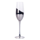 Set 6 Bicchieri da Champagne Chic Flûte in vetro silver in Vetro Trasparente e Silver-2
