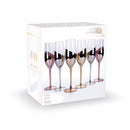 Set 6 Bicchieri da Champagne Chic Flûte in vetro silver in Vetro Trasparente e Silver-4