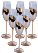 Set 6 Bicchieri da Champagne Chic Flûte in vetro bronze in Vetro Trasparente e Bronze-1