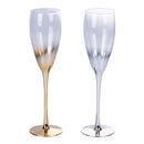 Set 2 Bicchieri da Champagne Très Chic Flûte in Vetro VdE Tivoli 1996 Gold e Silver -1