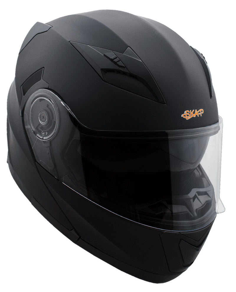 Casco Modulare per Moto Scooter SKA-P 5 XH Road Nero Gommato -3