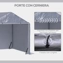 Capanno Box da Giardino Porta Utensili 2x2m in Acciaio e Copertura Anti-UV Grigio-5
